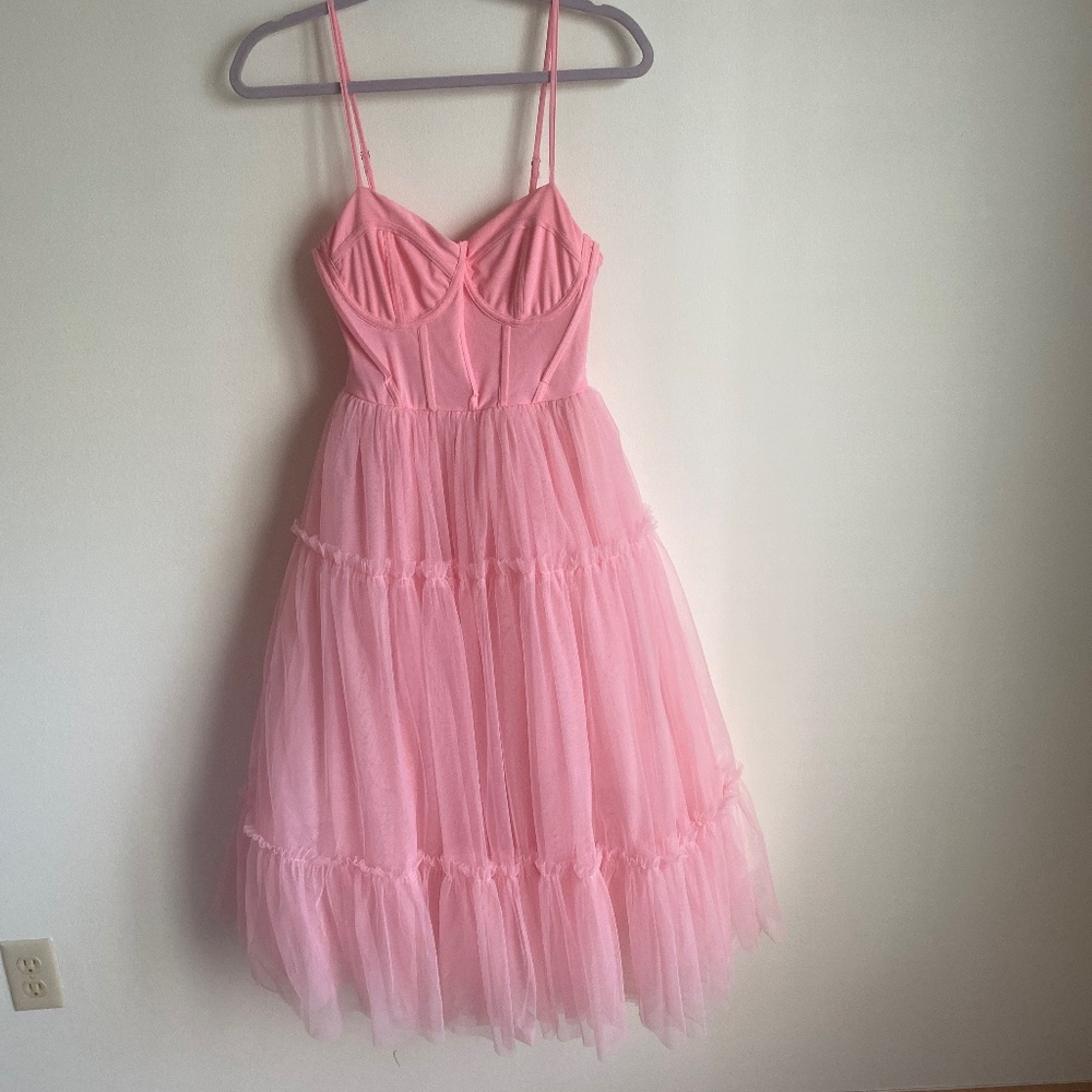 BUBBLEGUM PINK CRINOLINE TULLE DRESS